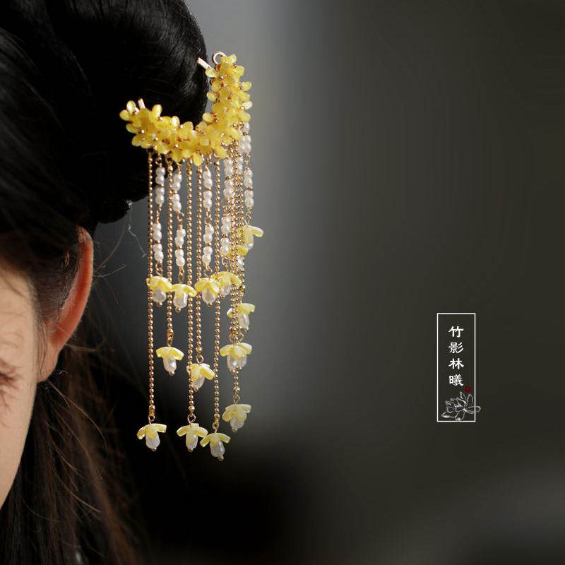 Tech Accessories For Women - Ancient Style Osmanthus Hairpin with Tassels,
