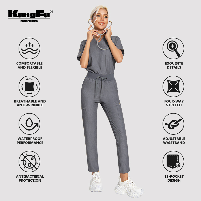 KUNGFU SCRUBS Women Nurse Scru - Vet Tech Accessories 评论和价格