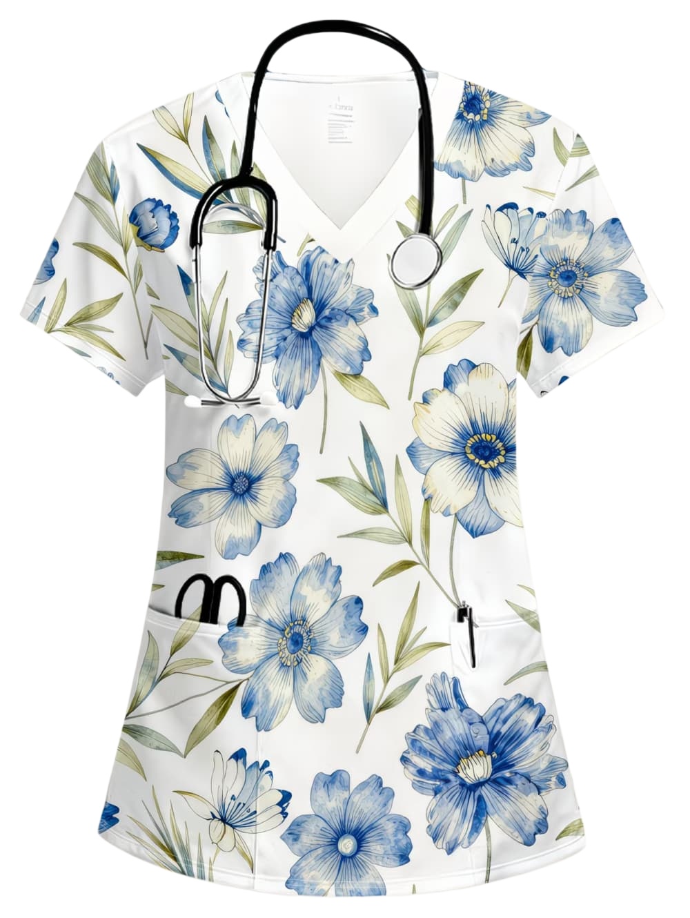 Womens Work Flowers T-Shirt St - Vet Tech Accessories 评论和价格