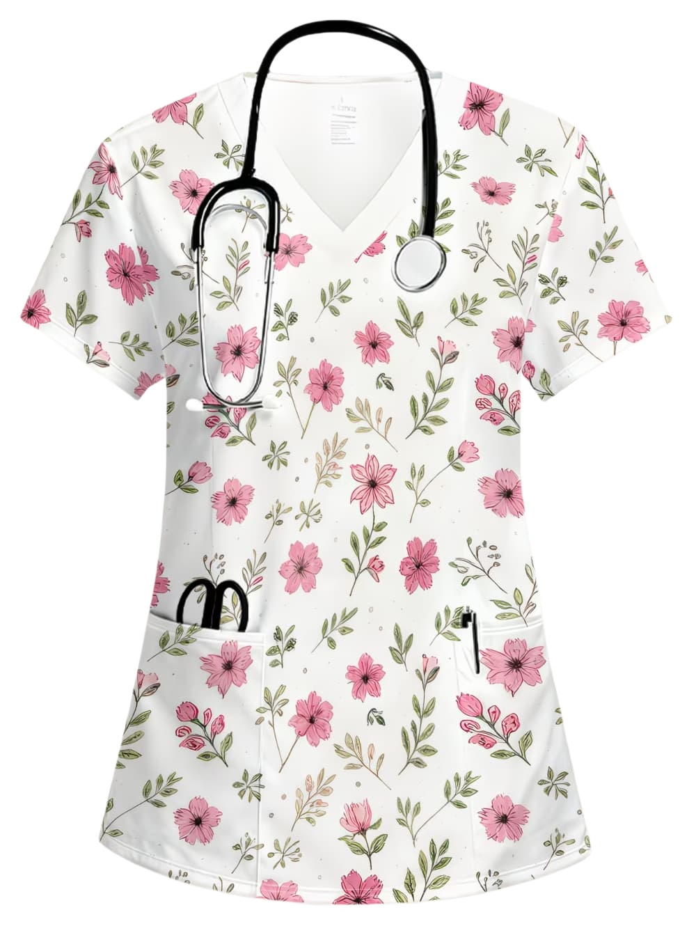 Womens Work Flowers T-Shirt St - Vet Tech Accessories 评论和价格