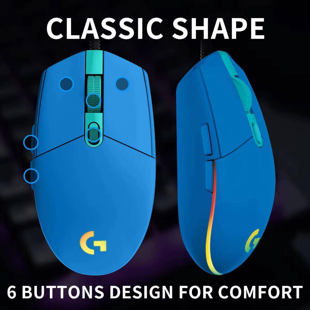 Logitech G203 Wired Mouse for  - Logitech Mouse G203 评论和价格