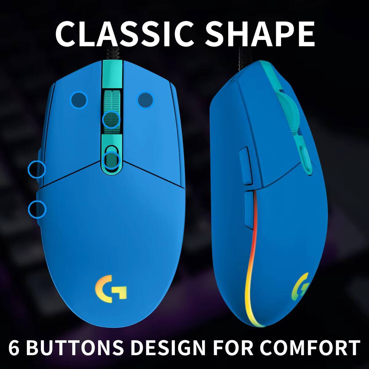 Logitech G203 Gaming Mouse LIG - Logitech Mouse G203 评论和价格