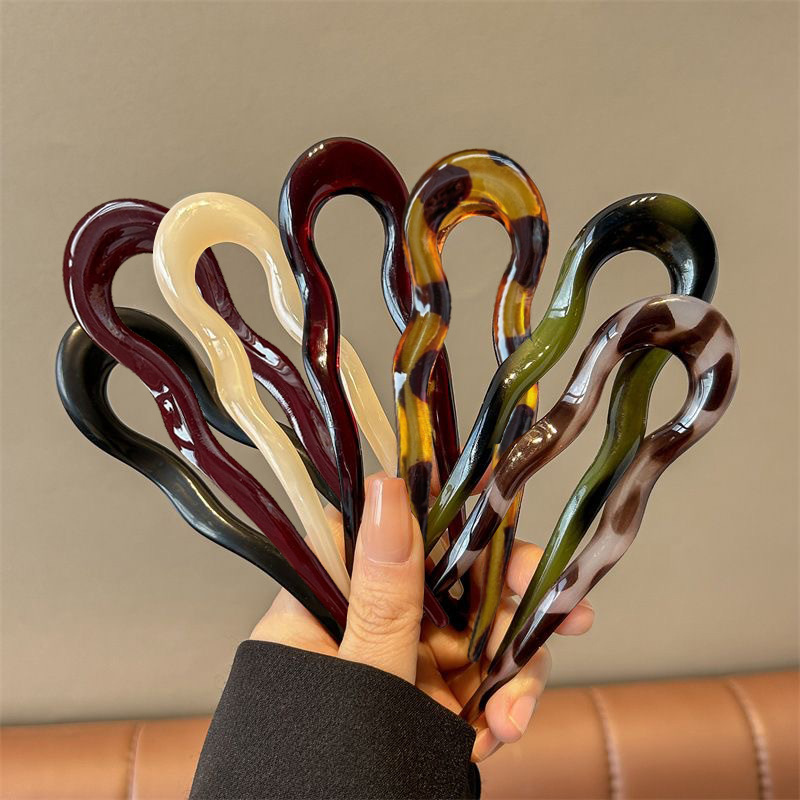 Elegant Acrylic U-shaped Hairp - Tech Accessories For Women 评论和价格