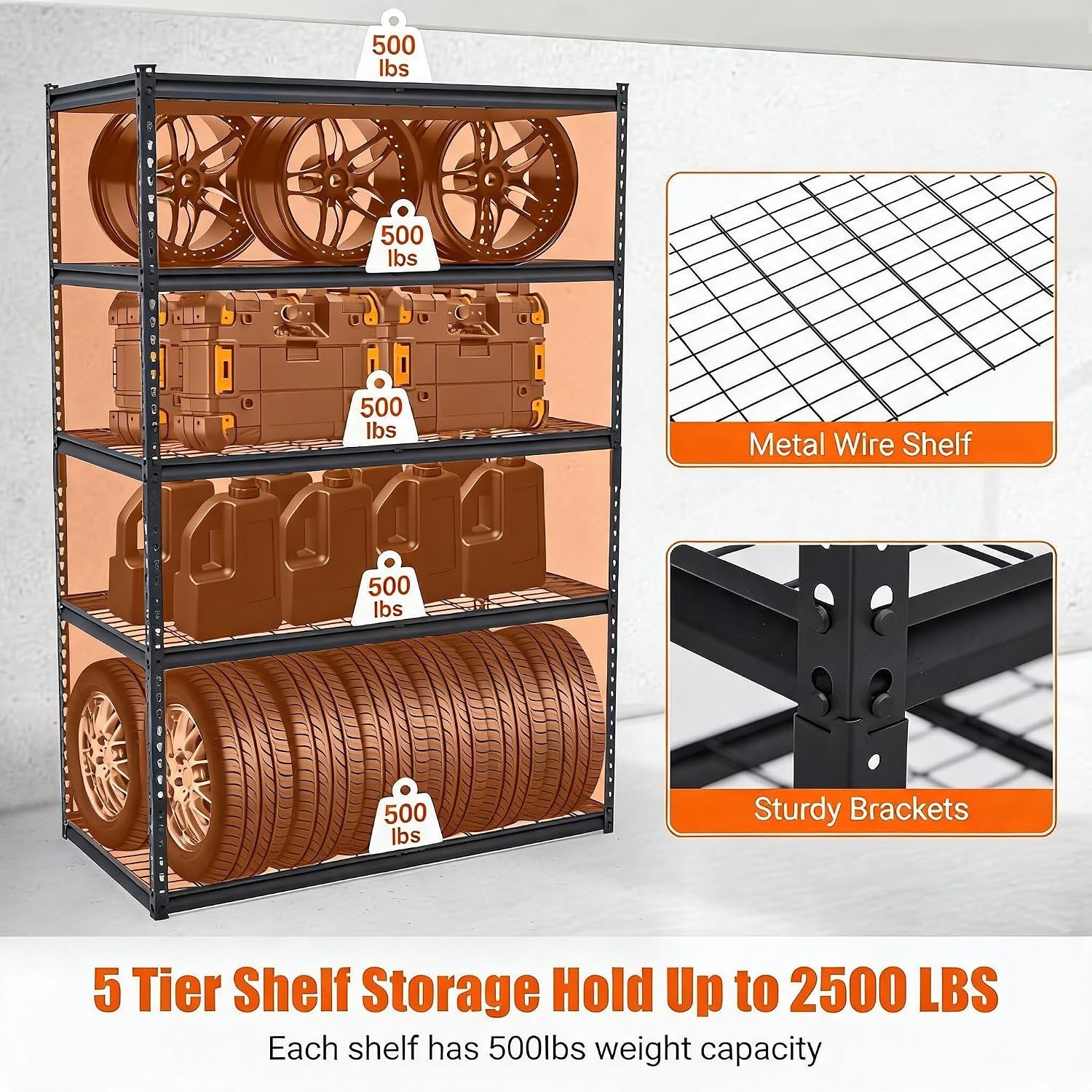 2500LBS 48“ Heavy Duty Storage - Tech Accessories Holder 评论和价格