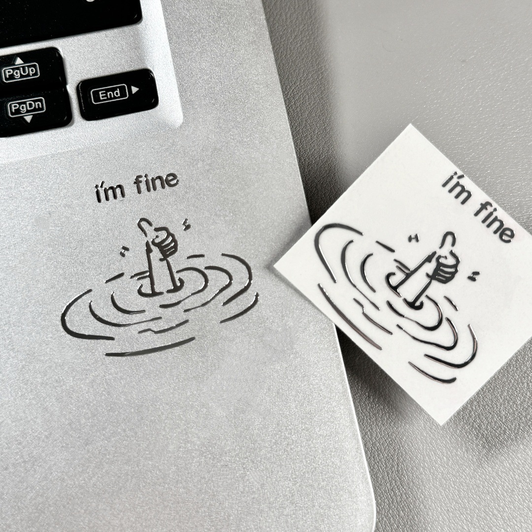 5/10Pcs I'M Fine, Funny, Sarca - Tech Accessories For Laptop 评论和价格