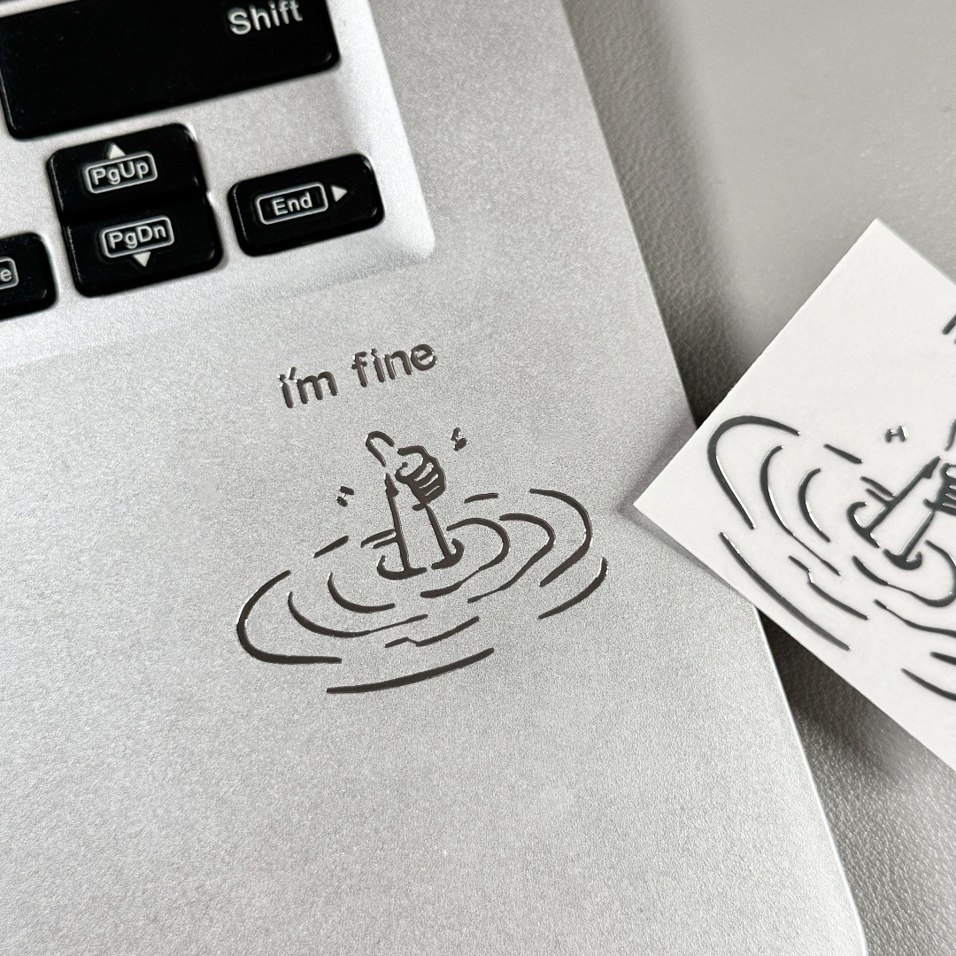 5/10Pcs I'M Fine, Funny, Sarca - Tech Accessories For Laptop 评论和价格
