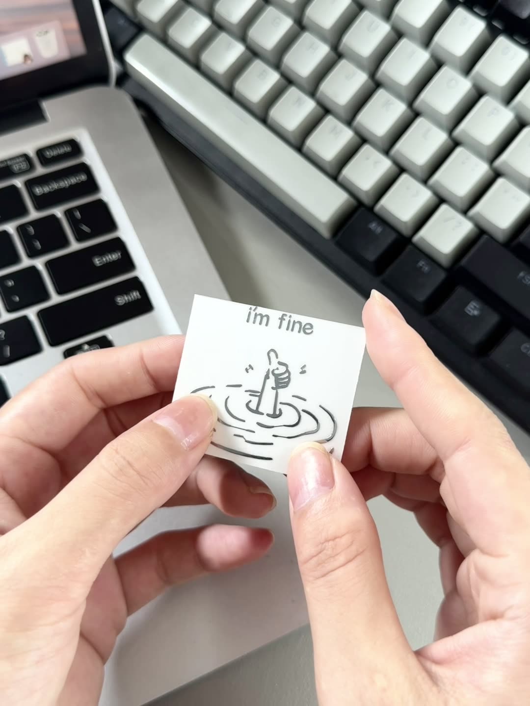 5/10Pcs I'M Fine, Funny, Sarca - Tech Accessories For Laptop 评论和价格